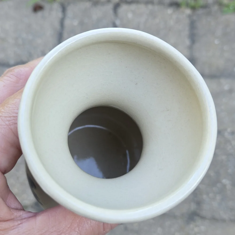 Vtg Blue Delft Pottery Vase 6